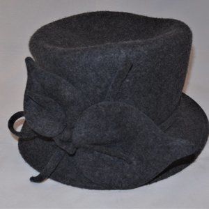 Memar Women's Vintage Black Hat with Bow